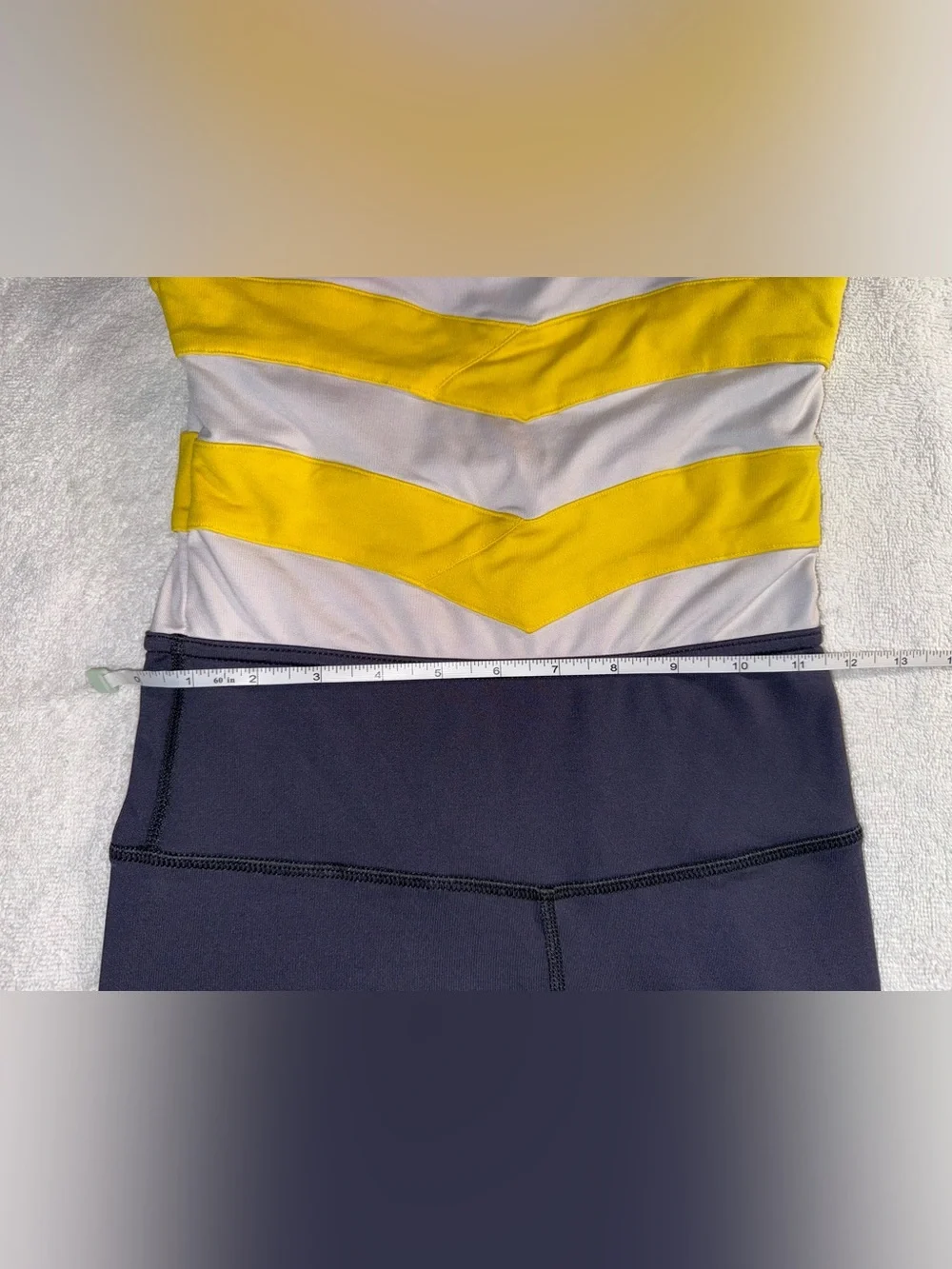 Girls Yellow & Black Dance Unitard with Chevron Bodice